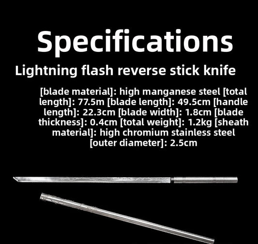 Tang-Style Longquan Integrated Forged Sword, Reverse Grip Stick Knife, Collectible Weapon Ornament,