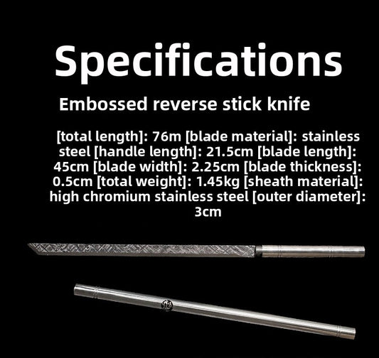 Tang-Style Longquan Integrated Forged Sword, Reverse Grip Stick Knife, Collectible Weapon Ornament,