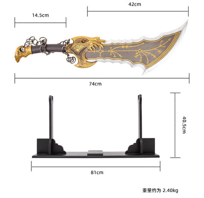 God of War 5 Blade of Chaos Reforged Edition Kratos Chaos Double-Edged Chain Knife 1:1 Metal