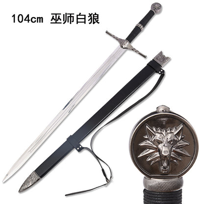 The Witcher 3: Wild Hunt - Geralt (White Wolf)’s Silver Sword and Steel Sword Game Equipment for COSplay Props