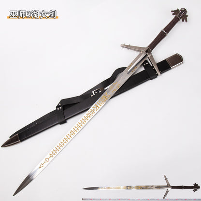 The Witcher 3: Wild Hunt - Geralt the White Wolf's Lake Lady Sword (Witcher) Game Cosplay Prop Weapon, Metal Sword