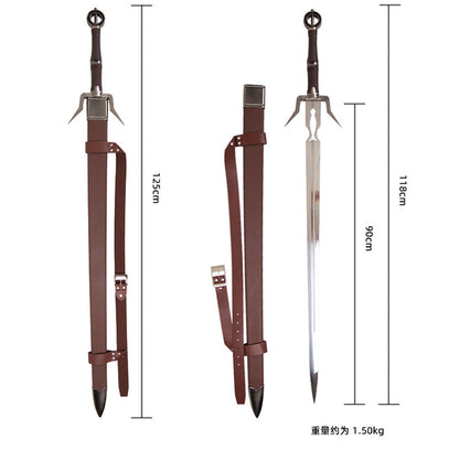 The Witcher 3: Wild Hunt - Ciri's Silver Sword (Daughter of Geralt the White Wolf) - Full - Metal 1:1 Scale COSplay Weapon Prop
