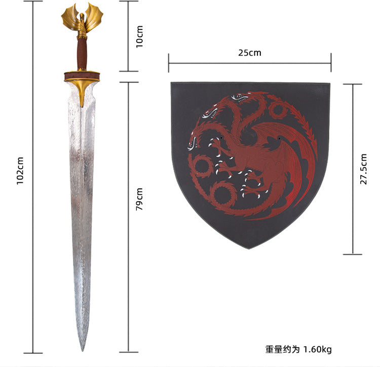 House of the Dragon  Rhaegar Targaryen's Sword Metal Movie Props Weapons Game of Thrones Peripherals