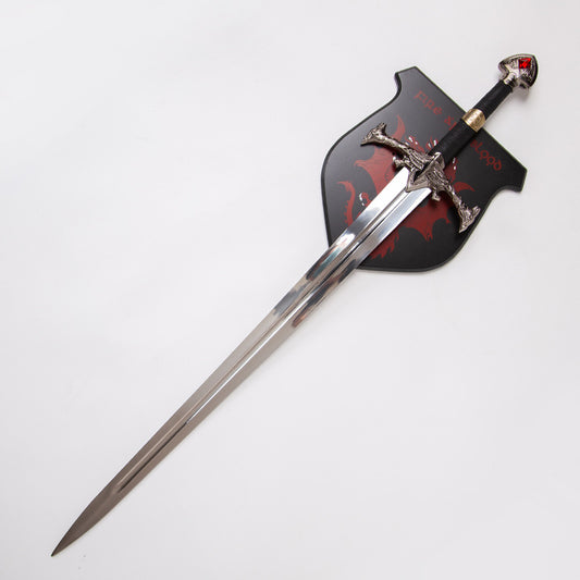 Game of Thrones House of the Dragon Conqueror King Aegon with Sword Black Fire Sword