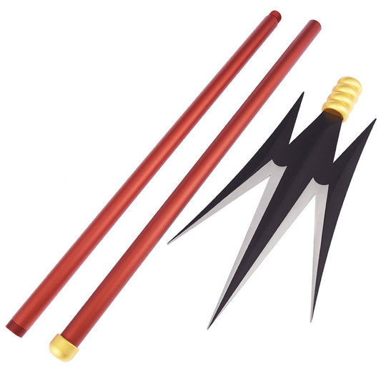 One Piece Charlotte Kata Ku Chestnut Trident Long Gun Spear Metal Weapon