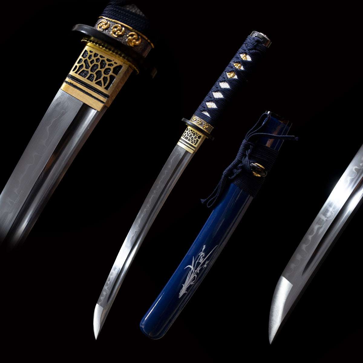 Second generation bitter bamboo,Wakizashi, T10 steel, covered with earth burning blade, pure handmade Japanese knife