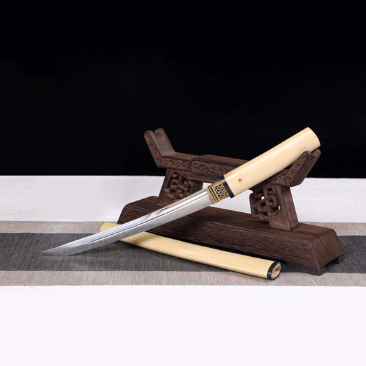 Dumu Wakizashi, T10 steel, earth-covered and burnt blade, pure handmade Japanese sword