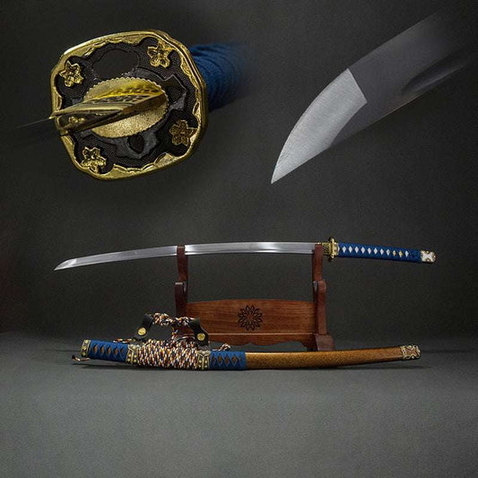 Choran Tachi, full tang handle, handmade Japanese sword, high performance spring steel (can be bent 90 degrees without deformation)