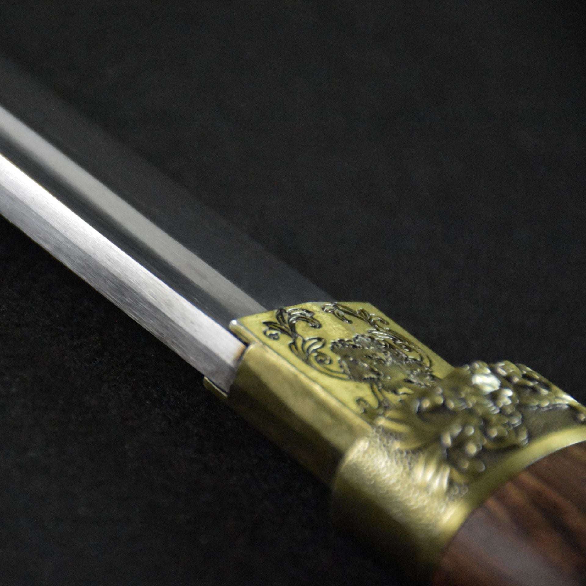 Chinese Tang sword, Rosewood, medium carbon steel, hand forged