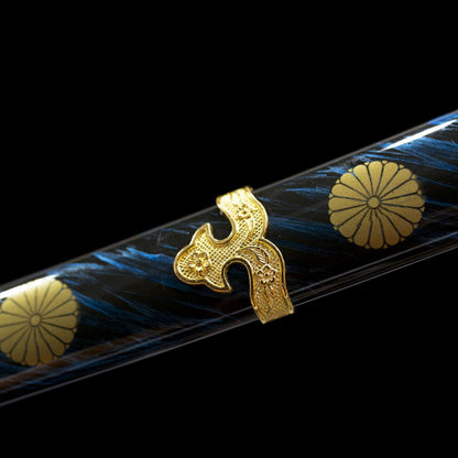 Tachi, oil quenching, real handmade samurai sword, one-piece long sword, 1060 high manganese steel