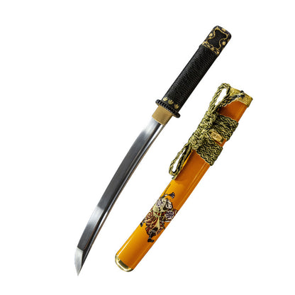Genji Wakizashi, 1095 steel, Japanese short knife, pure handmade Japanese sword - Steel myth