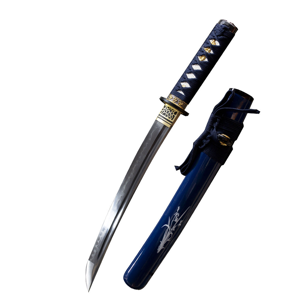 Second generation bitter bamboo,Wakizashi, T10 steel, covered with earth burning blade, pure handmade Japanese knife - Steel myth