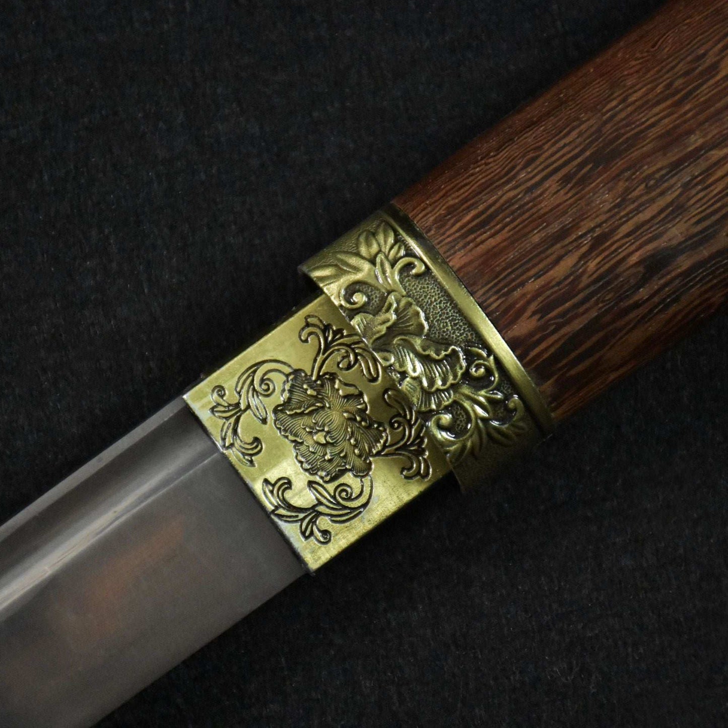 Chinese Tang sword, Rosewood, medium carbon steel, hand forged