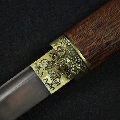 Chinese Tang sword, Rosewood, medium carbon steel, hand forged