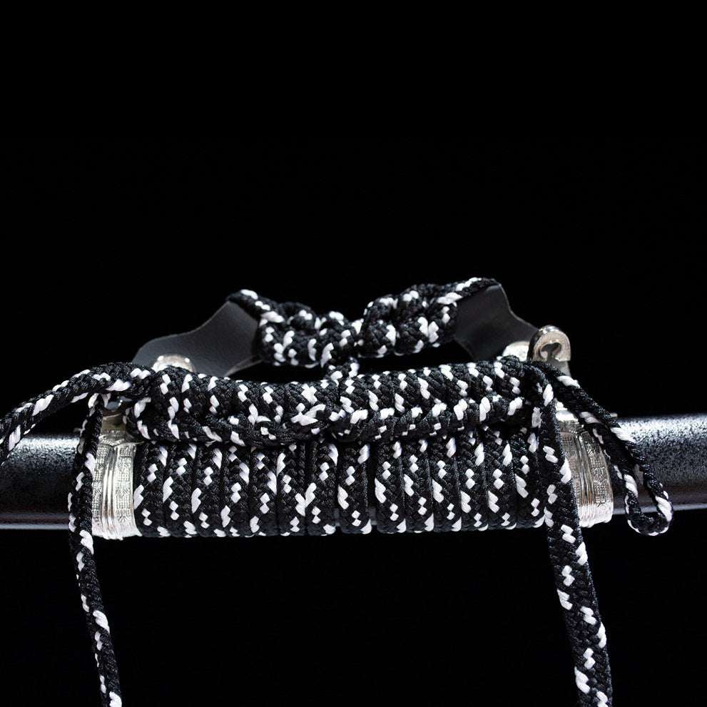 Ice Soul Tachi, real handmade katana, earth-covered and burnt blade, patterned steel