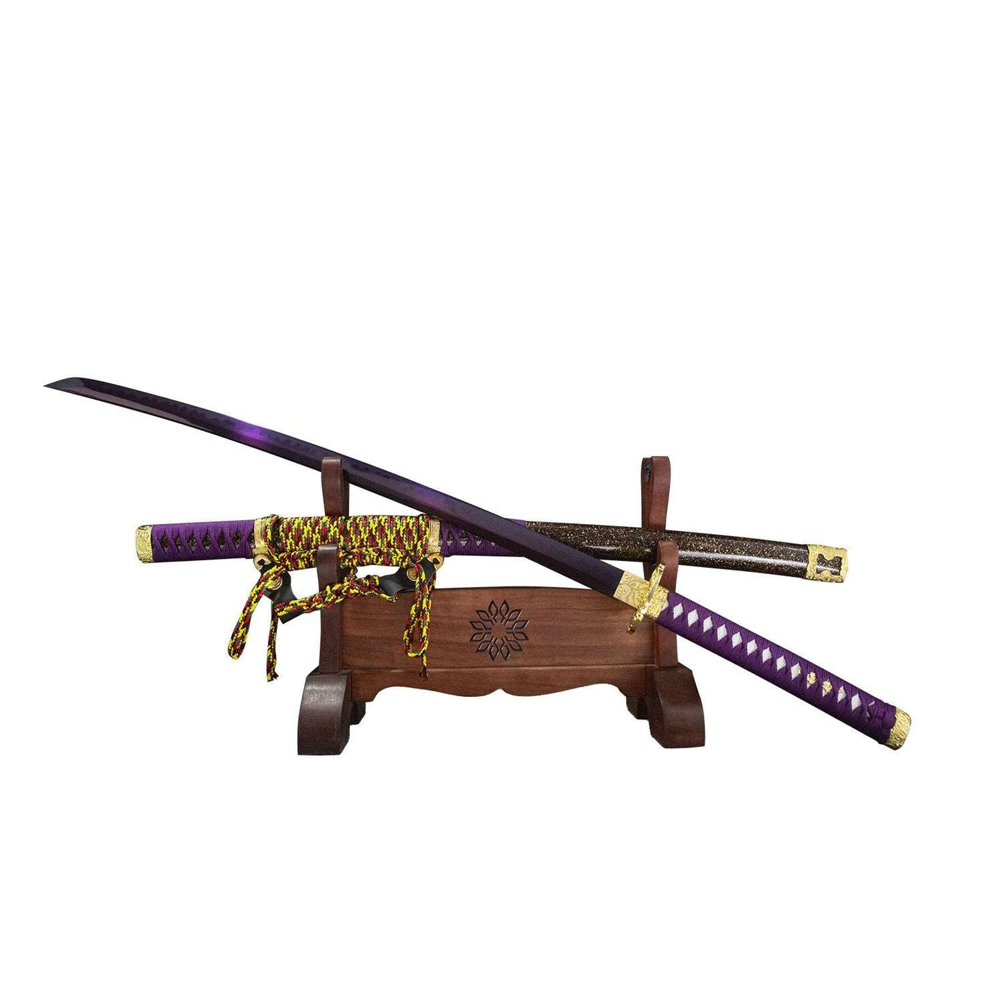 Shikawa Tachi, earth-covered blade, oxidized purple, real handmade samurai sword, T10 steel