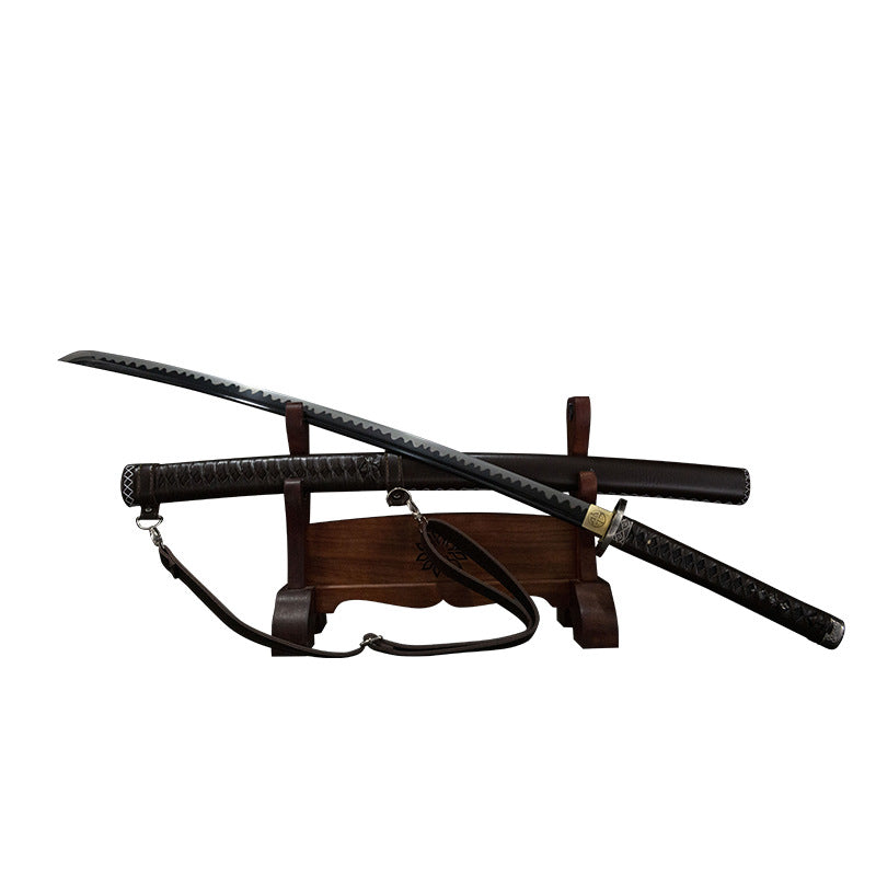 The Walking Dead, Michonne, 1060 high manganese steel blackened grinding process, covered with soil and burned blade - Steel myth