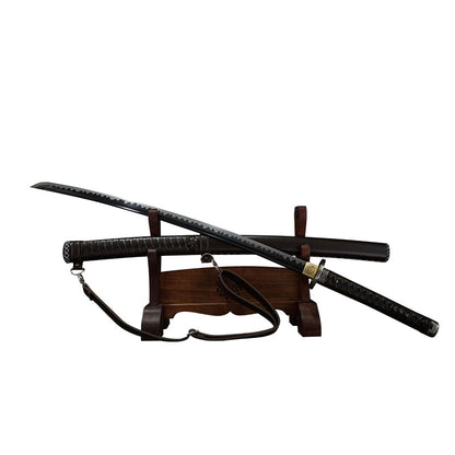 The Walking Dead, Michonne, 1060 high manganese steel blackened grinding process, covered with soil and burned blade - Steel myth