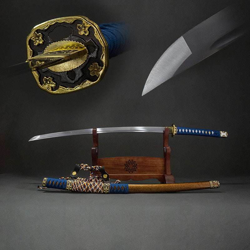 Choran Tachi, full tang handle, handmade Japanese sword, high performance spring steel (can be bent 90 degrees without deformation)