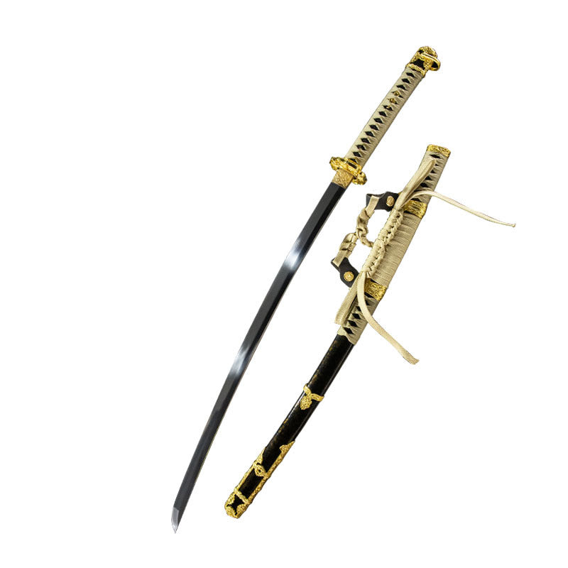 Golden Sword, earth-covered blade, handmade katana, high-performance spring steel - Steel myth