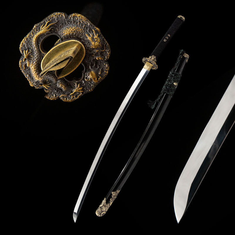 Mirror-finished Nodachi, mirror grinded, S7 edge steel, hand-forged - Steel myth